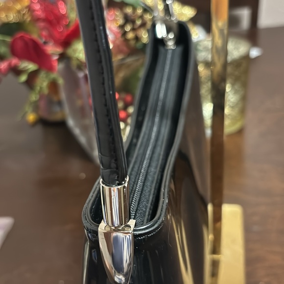 BEIJO black Patent Leather Bag Purse Zipper - Picture 5 of 12